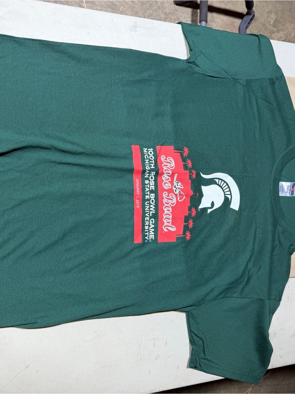 Michigan State 2014 Rose Bowl Green Short-Sleeve Graphic T-Shirt